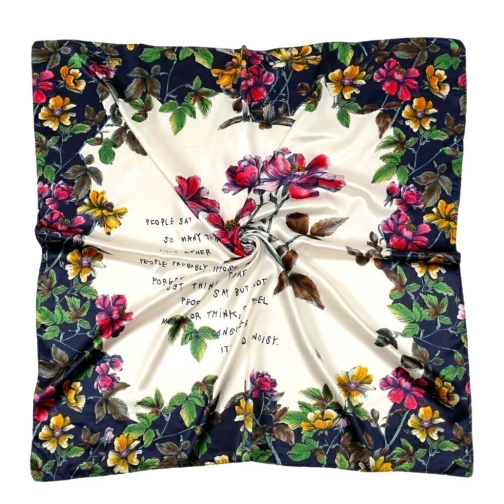 Fashion Head Scarf Headwraps for Women Silky Scarf Female Satin Print 35 x 35 in
